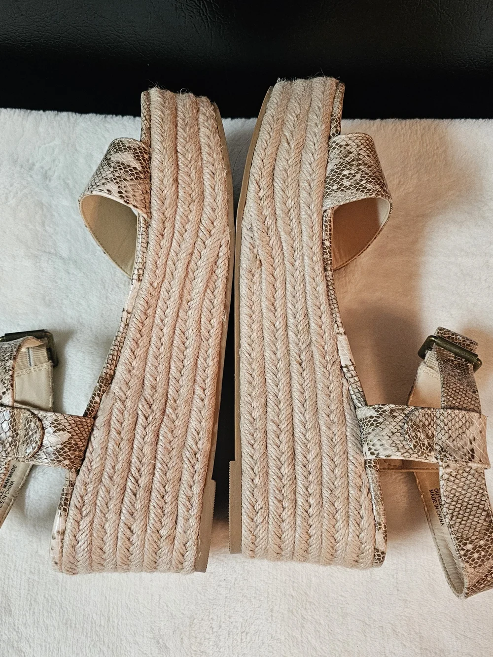 Snake-Print Platform Sandals Boho Women's Size 9 Coconuts by Matisse Tropical